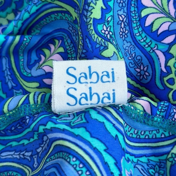 Sabai Sabai 100% Silk Floral Paisley Print Bohemian Blouse Size Medium - Picture 7 of 8